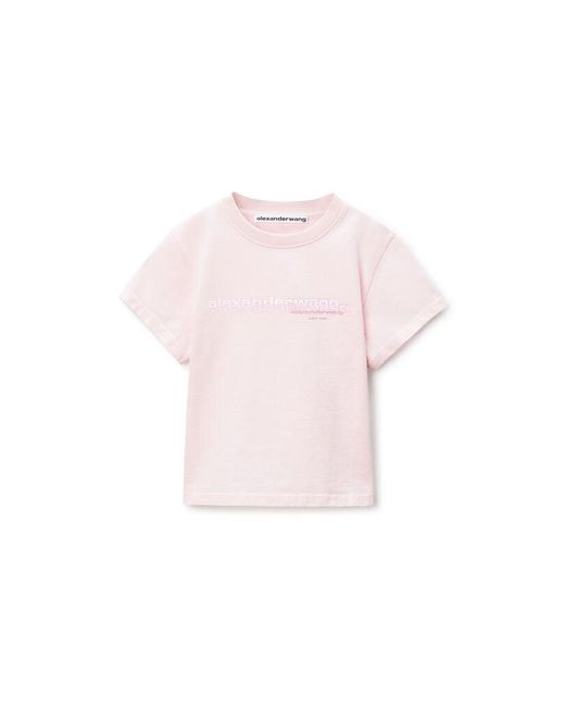 Alexander Wang White Cotton Shrunken Logo Tee