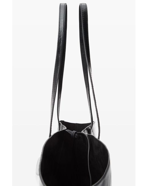 Alexander Wang Black Dome Large Tote Bag In Crackle Patent Leather