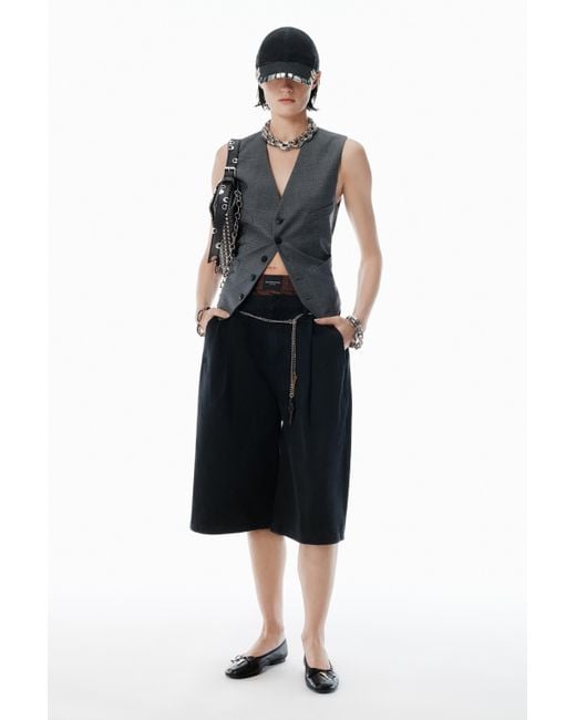 Alexander Wang Black Pre-styled Shorts With Hardware