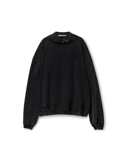 Alexander Wang Black Polo Dickie Sweatshirt