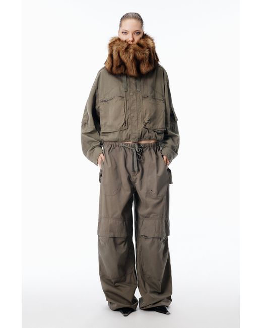 Alexander Wang Blue Cargo Jacket Cotton Cropped