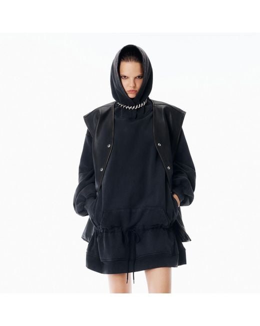 Alexander Wang Blue Dropped Waist Hoodie Dress