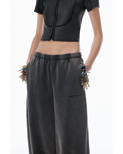 Alexander Wang Black Wide-leg Sweatpants