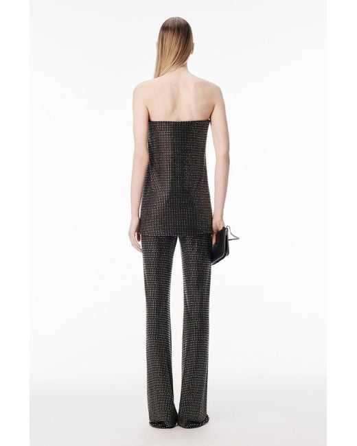 Alexander Wang Black Crystal Hotfix Strapless Corset Jumpsuit