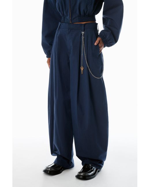 Alexander Wang Blue Cotton-Blend Balloon-Leg Pants