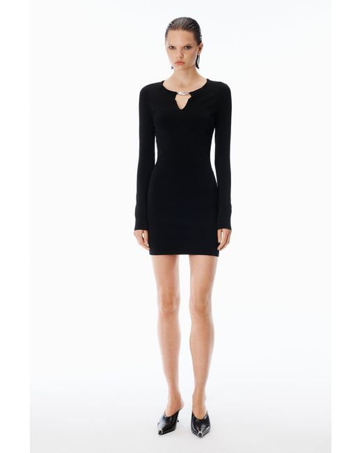 Alexander Wang Black Metal Logo Minidresss