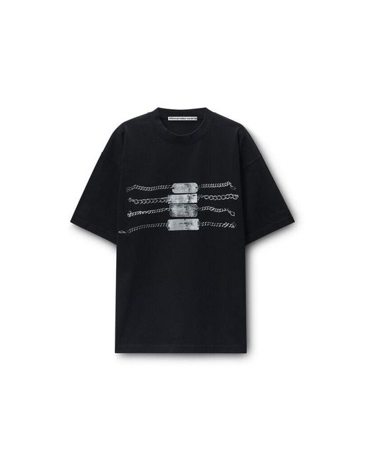 Alexander Wang Black Oversized Graphic Tee