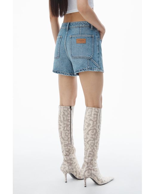 Alexander Wang Blue High-Waist Workwear Shorts