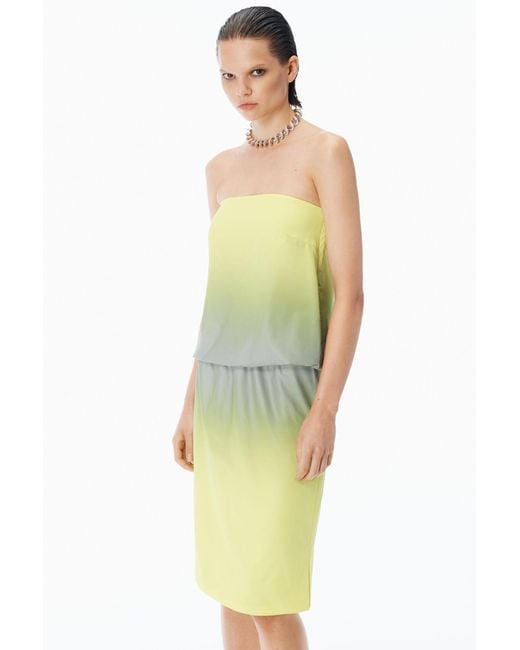 Alexander Wang Green Reflective Strapless Bubble Top