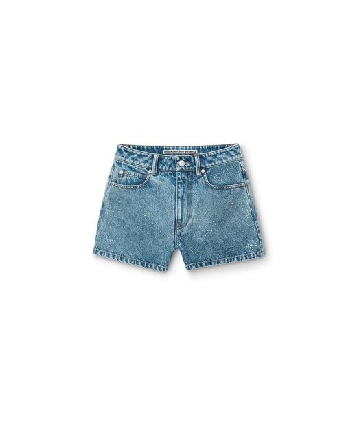 Alexander Wang Blue Clear Hotfix High-Rise Denim Short
