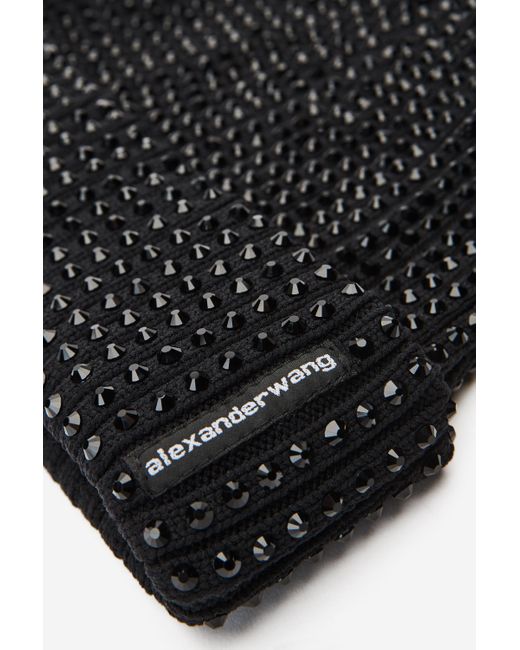 Alexander Wang Black Crystal Hotfix Logo Beanie