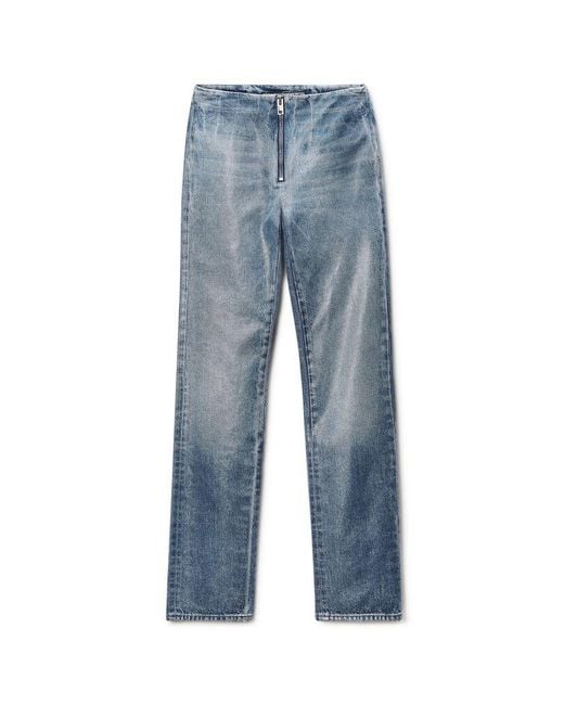 Alexander Wang Blue Glazed Denim Slim Pant