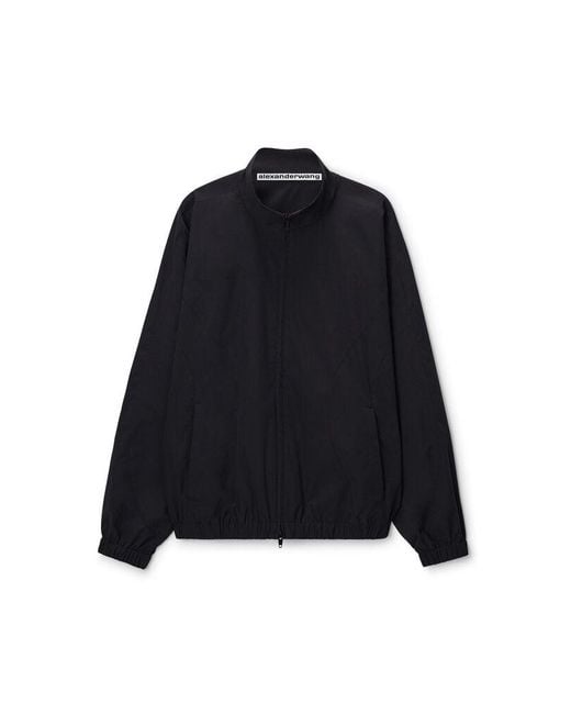 Alexander Wang Black Perforated Logo Track Jacket