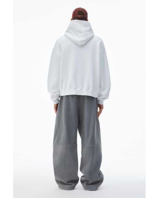 Alexander Wang White Oversize Unisex Logo Hoodie In Essential Terry