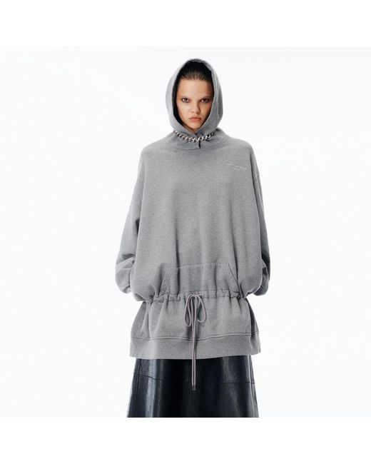 Alexander Wang Gray Dropped Waist Hoodie Dress