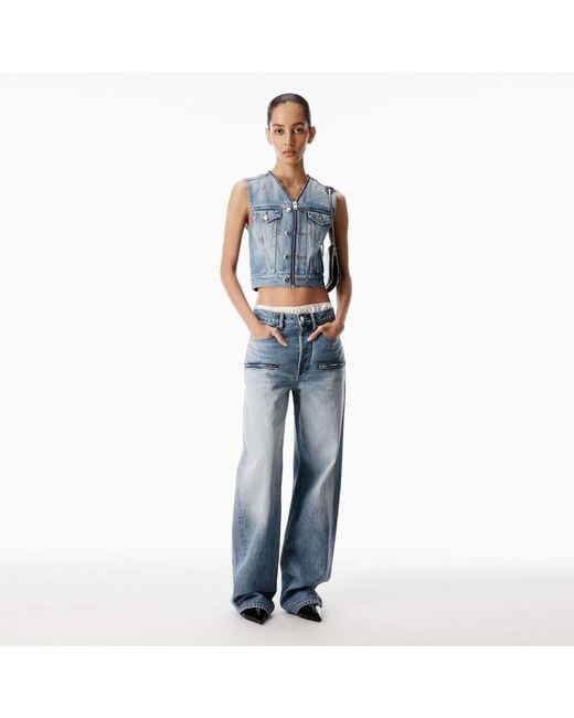 Alexander Wang Blue Silk Brief Float Jean