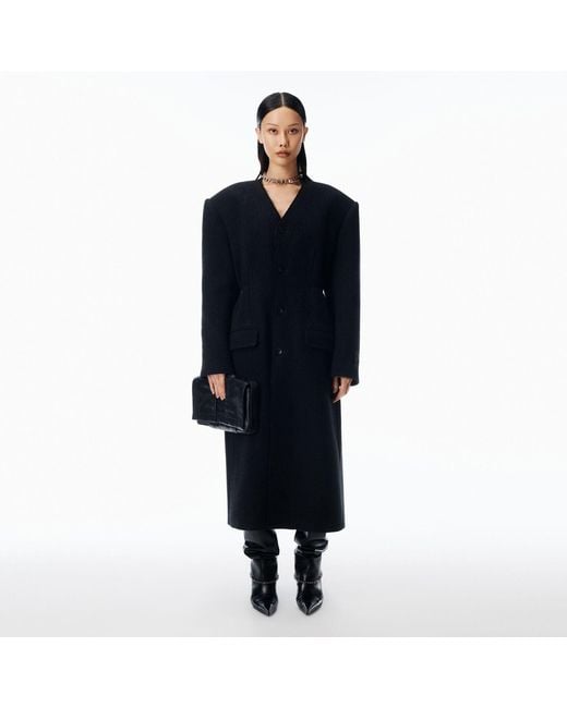 Alexander Wang Blue Collarless Coat