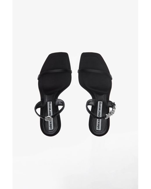 Alexander Wang Ivy Satin Sandal in Black | Lyst