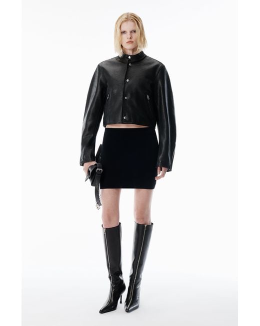 Alexander Wang Blue Mini Skirt With Knit Logo Patch