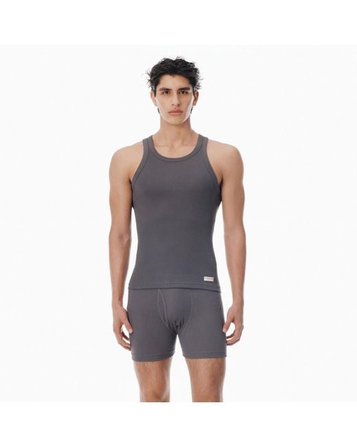 Alexander Wang Gray 'S Cropped Racerback Tank Top for men