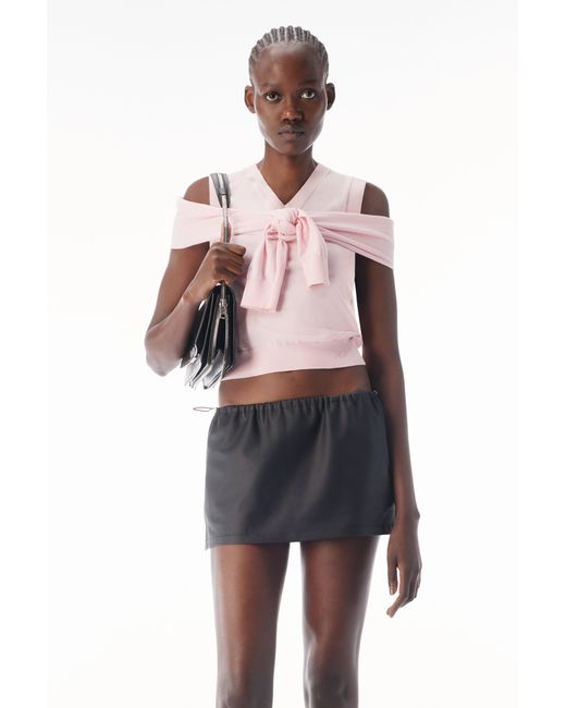 Alexander Wang Black Layered V-Neck Vest With Tie-Front Cardigan Detail