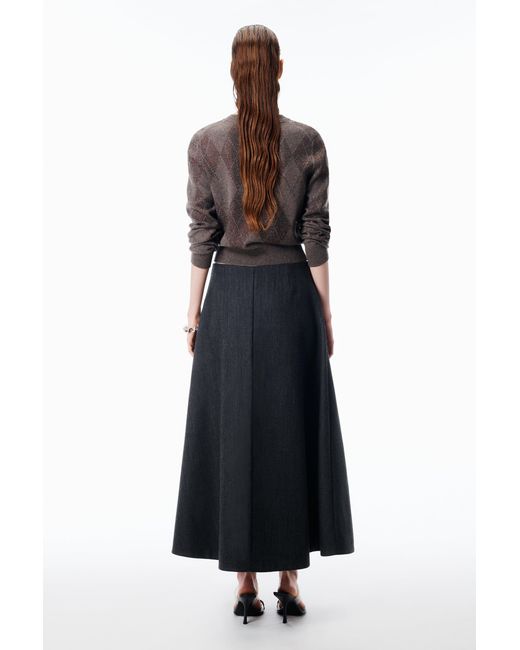 Alexander Wang Black Crystal Hotfix Wool-Blend Argyle Cardigan