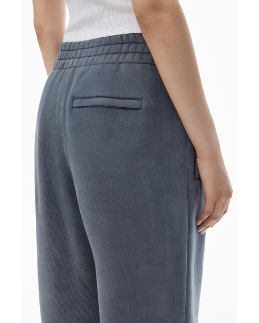 Alexander Wang Blue Puff Logo Sweatpant In Structured Terry