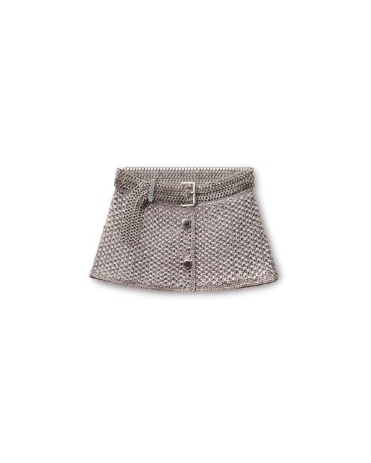 Alexander Wang Metallic Crochet Tweed Mini Skirt