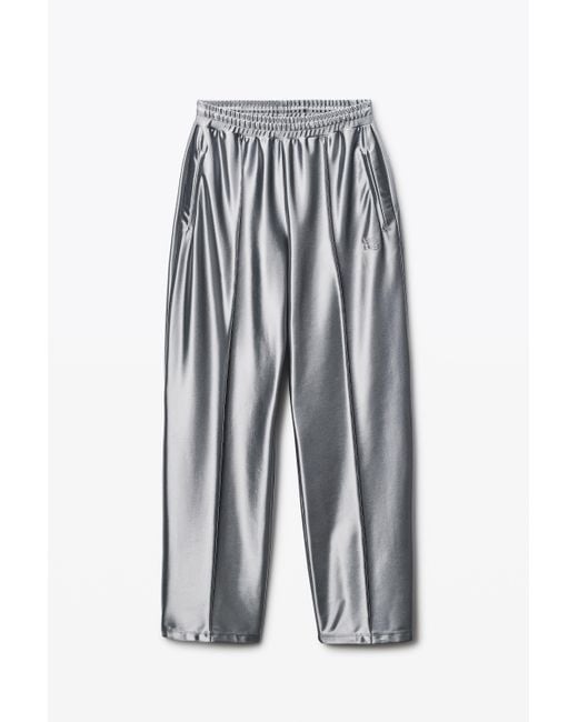 Alexander Wang White Grey Satin Faille Sweatpants