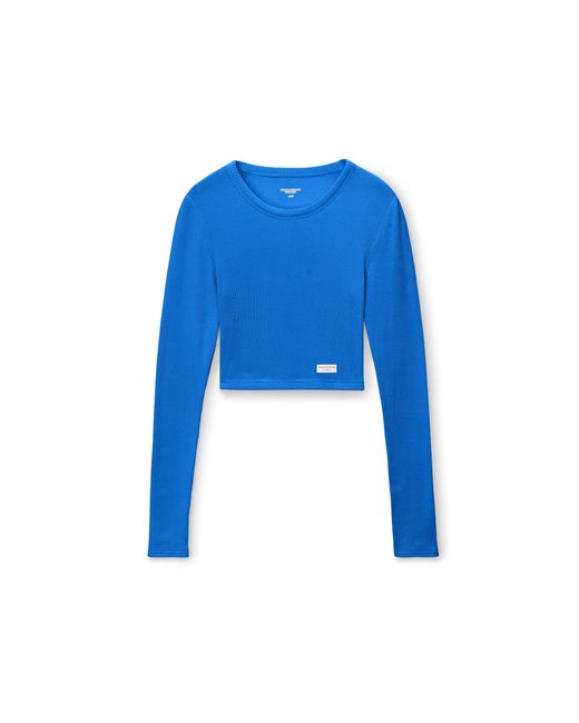 Alexander Wang Blue Cropped Long-Sleeve Tee