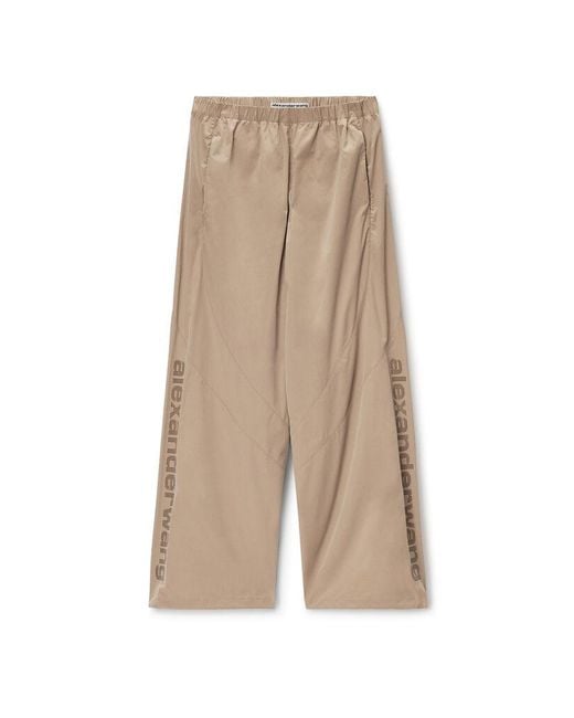 Alexander Wang Natural Perforated Logo Mid-Rise Track Pant