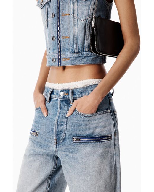 Alexander Wang Blue Silk Brief Float Jean