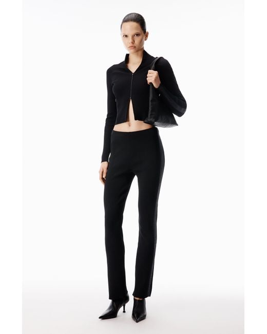 Alexander Wang Black Debossed Logo Fitted Pant