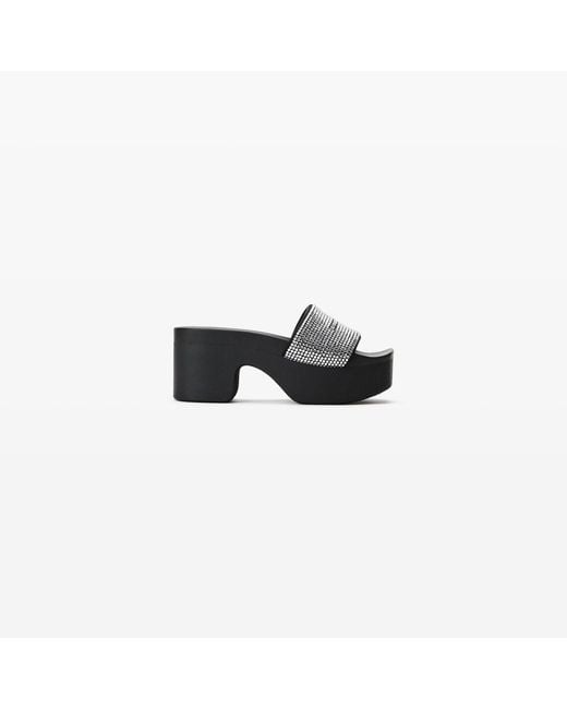 Alexander Wang Black Aw Crystal Platform Slide
