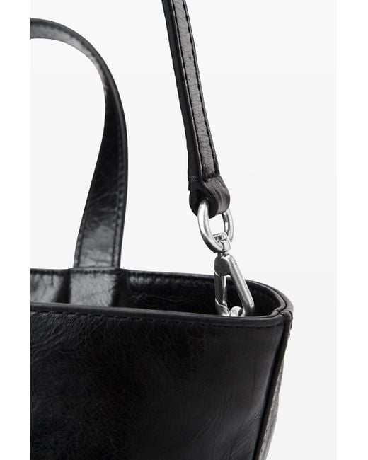 Alexander Wang Black Punch Small Tote In Crackle Patent Leather
