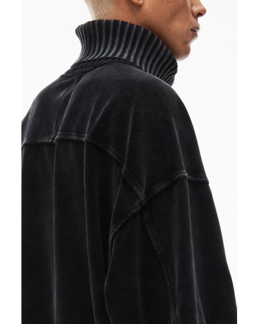 Alexander Wang Rib Trim Turtleneck In Velour in Black for Men Lyst UK
