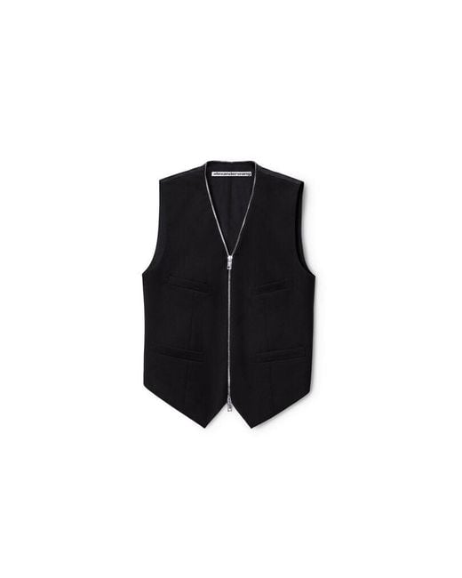 Alexander Wang Black Zipper Tailored Vest