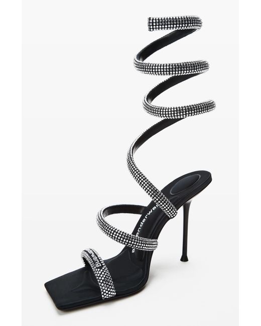 Alexander Wang White Julie Crystal Coil Sandal
