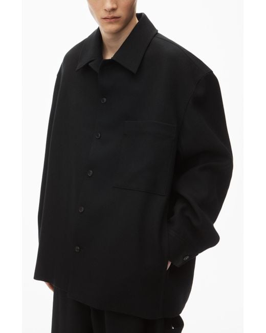 Alexander Wang Oversized Tailored Shirt Jacket In Wool in Alexander Wang Oversized Tailored Shirt Jacket In Wool in