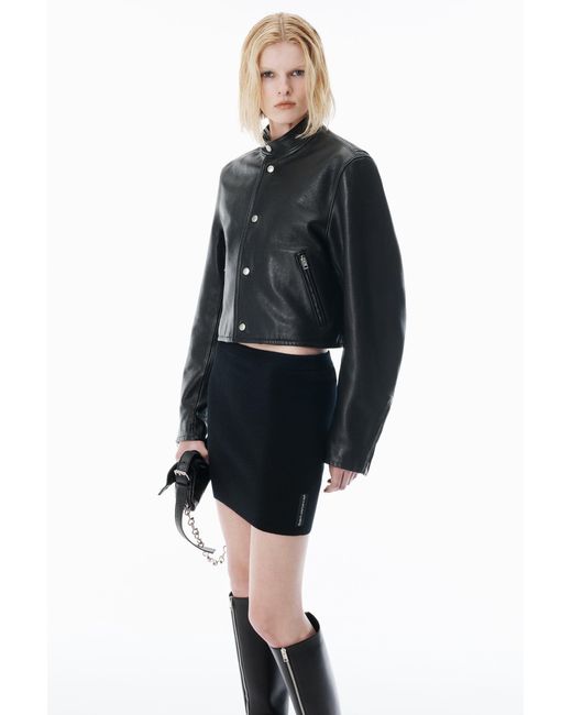 Alexander Wang Blue Mini Skirt With Knit Logo Patch