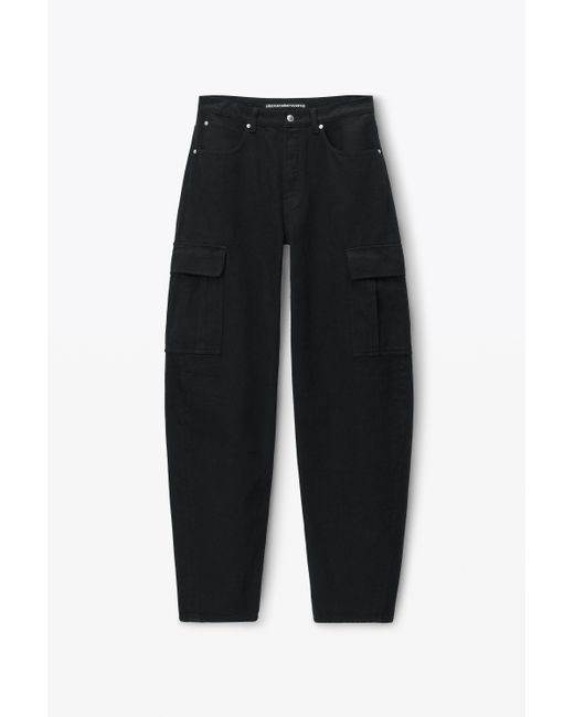 Alexander Wang Black Oversize Cargo Jeans In Cotton
