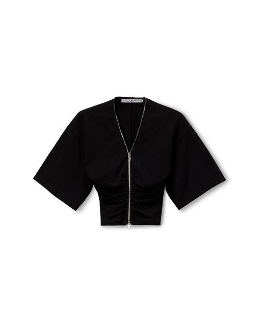 Alexander Wang Black Zipper Tee