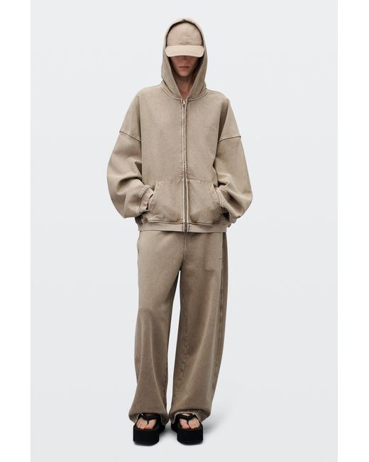 Alexander Wang White Crystal Hotfix Mid Rise Oversized Sweatpant