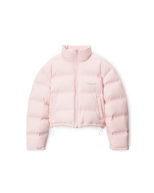 Alexander Wang Pink Logo Reflective Puffer Coat