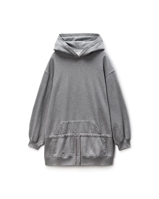 Alexander Wang Gray Dropped Waist Hoodie Dress