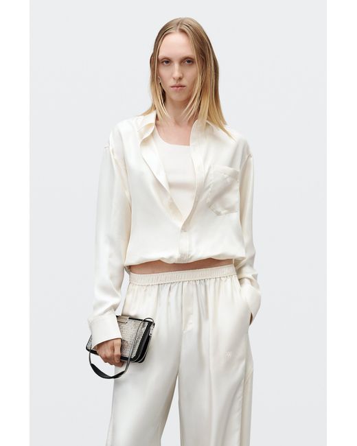 Alexander Wang White Silk Layered Cami Shirt Top
