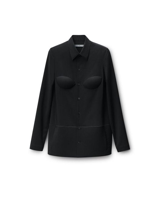 Alexander Wang Black Structured Button Down Romper