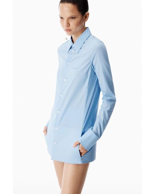 Alexander Wang Blue Stretch Cotton Structured Romper