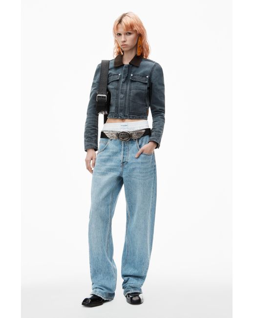 Alexander Wang Blue Balloon Jean With Pre-styled Boxer