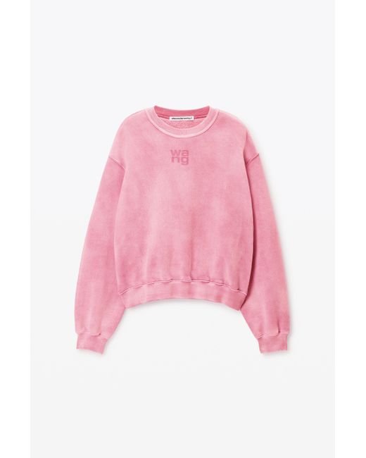 Alexander Wang Pink Logo Puff Print Sweatshirt